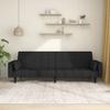 VidaXL 2-seater Sofa Bed with Two Pillows Black Fabric 375835