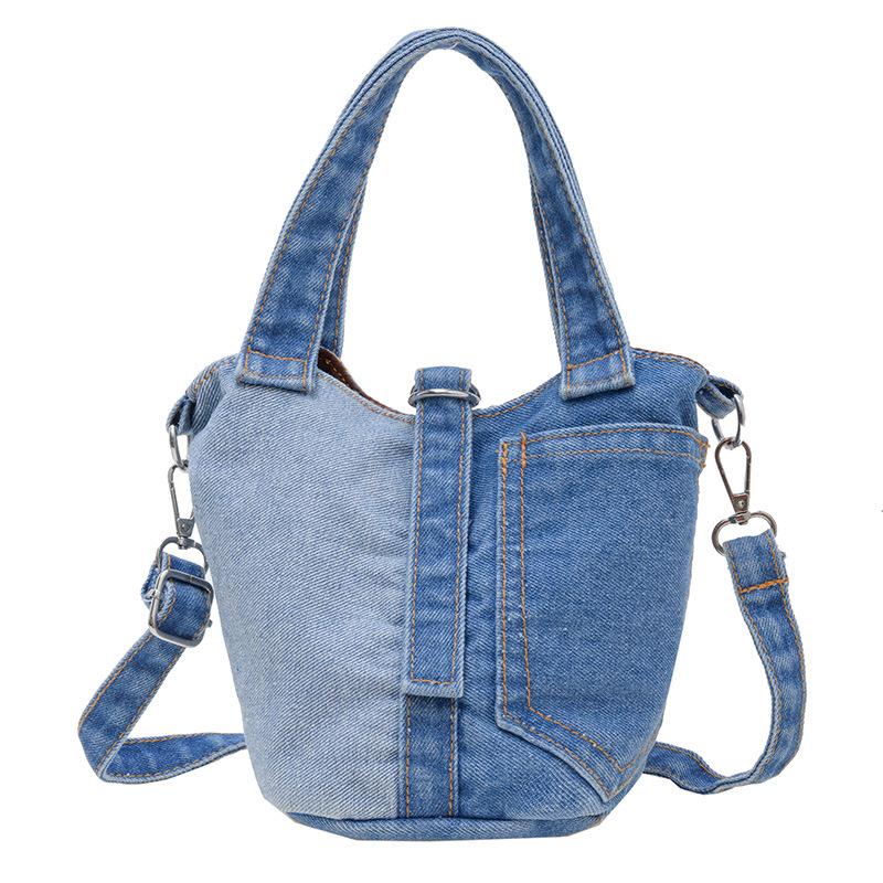 

Детские сумки Винтажная сумка-ведро Сумка через плечо для женщин Повседневные кошельки и сумки Дизайнерская сумка one size синий