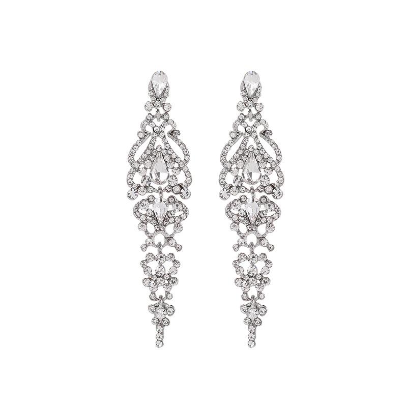 Premium Long Earrings Crystal Bridal Wedding Dress Accessories, New Earrings