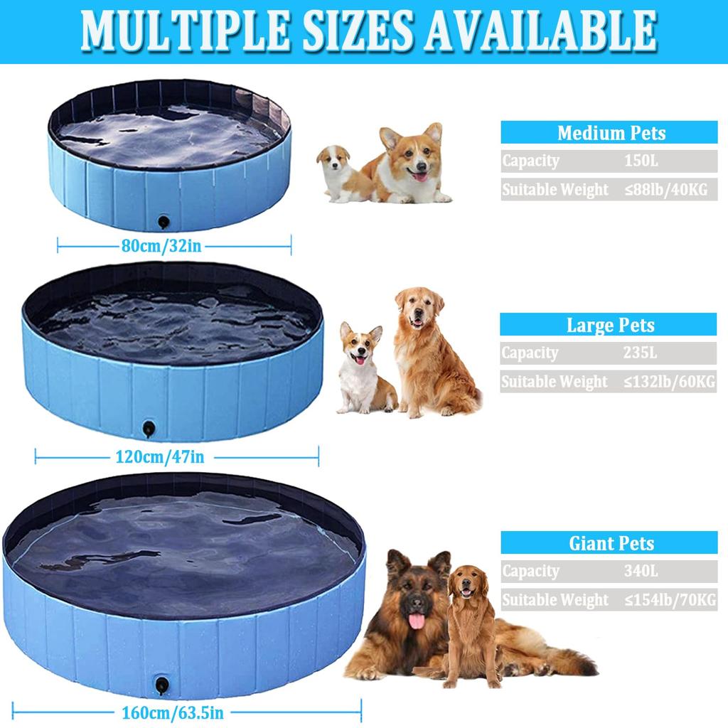 Pool for Bath Pool for Sturdy Easy To with Drain Water Play Bathtub for Indoor and Outdoor Use Kids, Pets, Design, Foldable, Store, Cap, (16030cm,