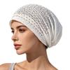Ethnic Hat Women Spring Summer Thin Breathable Lace Water Drilling Fashion Headscarf Cap