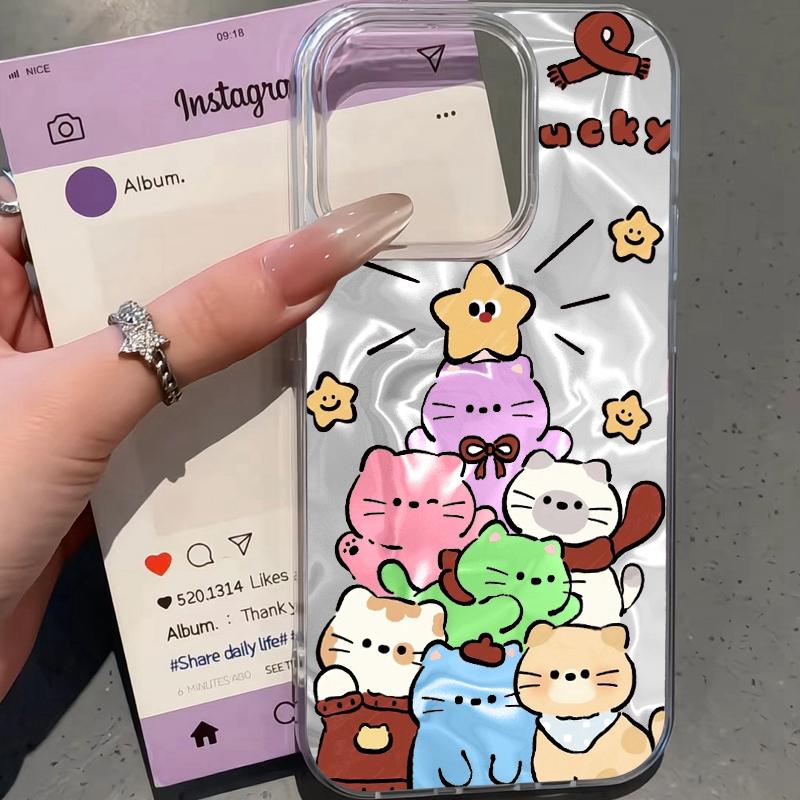 Cartoon Cat Love Heart Girls Women Water Texture Case For Xiaomi 14T 13T Pro 14Tpro 11 Lite 5G NE Shockproof Bumper Fundas Cover