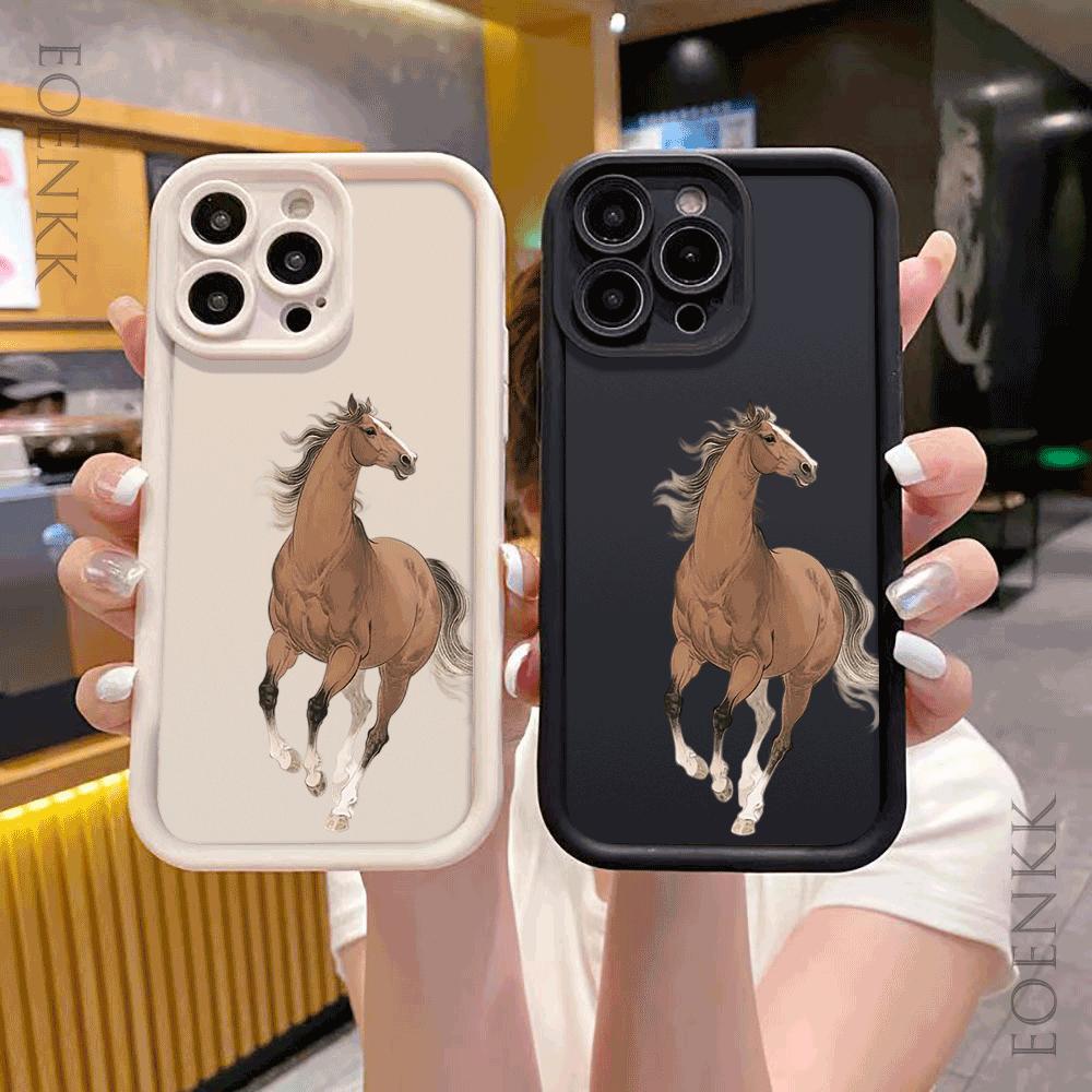 Chinese Zodiac Horse Cattle Shockproof Phone Case for Xiaomi Redmi Note 14/13/12/11/10 Pro/Plus Raised Camera Protection Cover