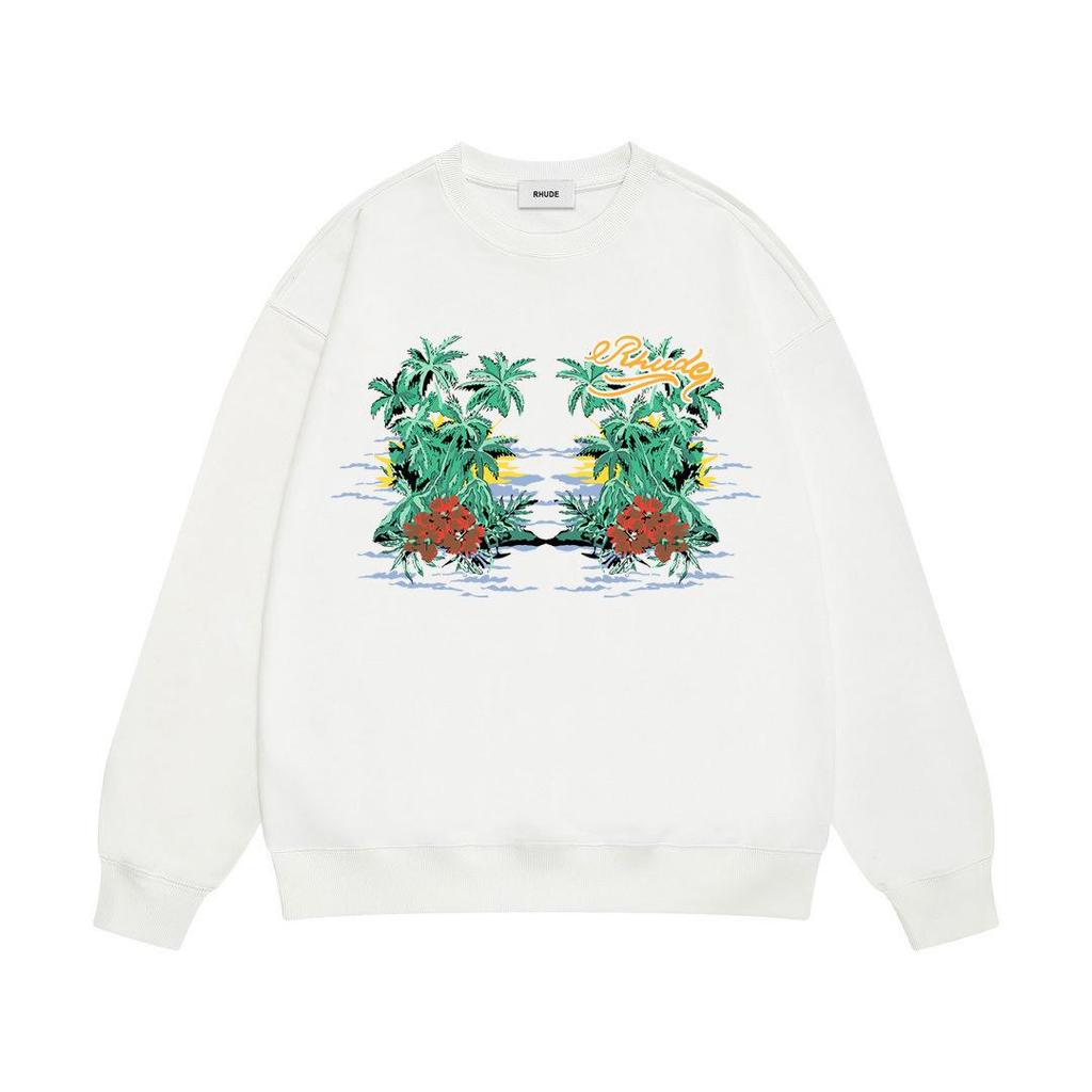 RHUDE Herren Lockerer Baumwoll-Hoodie mit Buchstabenprint - Europäischer & Amerikanischer Trend