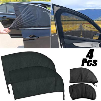 1-4 Pièces Moustiquaires de Vitre de Voiture Couvertures de Porte Rideau Pare-Soleil Anti-Moustiques Insectes Ventilation Respirant Ombrage Refroidissement Écran de Fenêtre de Voiture
