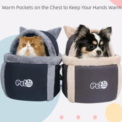 Tragbare Haustier-Brusttasche Front-Schulter-Rucksack für Katzen und Hunde Große Kapazität Weiche Atmungsaktive Trage für Outdoor-Reisen Freihändig