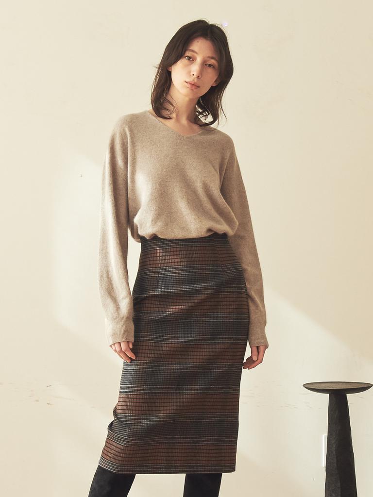 Acud Slim Pencil Skirt_Ch.Black