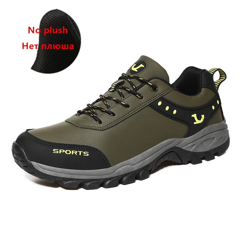 Fashion Men Boots Autumn Winter Men Warm Plush Snow Boots Men Waterproof Ankle Boots Outdoor Hiking Sneakers Fashion Big Size Men Shoes