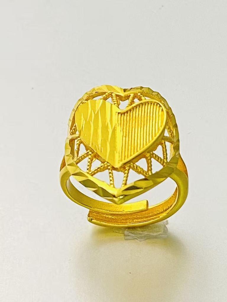 24K Gold Plated Adjustable Brass Ring - Personalized High-End Design