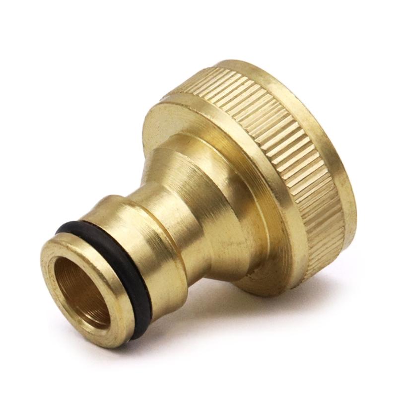 3/4" Brass Quick Connector 4pcs/set Garden Tap Adapter Thread Nipple for Garden Yard Car Washing Accessory