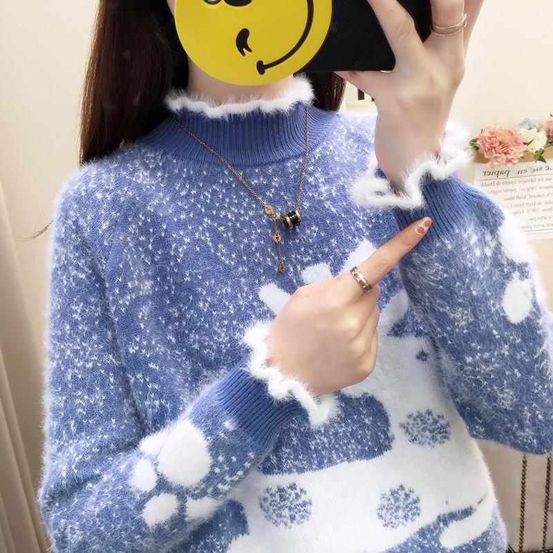 Kaschmir Warmer Pullover Winter Damen Pullover Langarm Großer Pullover Rundhalspullover