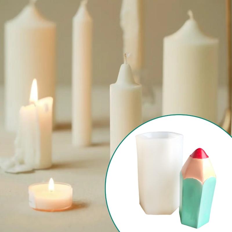 Pen Shaped Silicone Pillar Candle Molds for Epoxy Resin Making Candle Soap Chocolate Fondant Molds for Candy Cake Baking