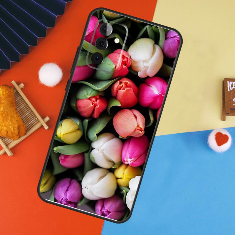 Tulip Flower Colorful Case For Samsung Galaxy A16 A26 A36 A56 A17 A55 A35 A15 A52 A32 A12 A53 A33 A13 A14 A34 A54