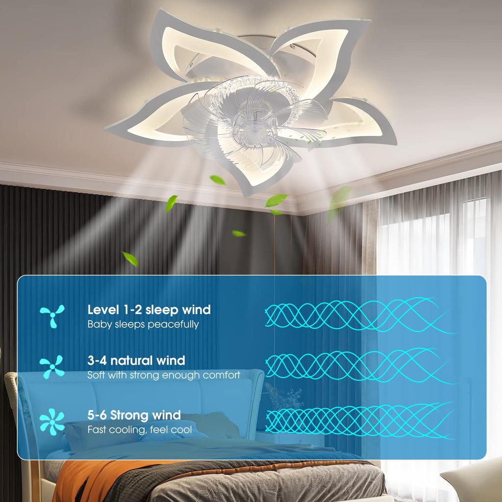 IRALAN Modern Ceiling Fans With LED Lights Silent DC Motor Summer And Winter Dual Mode Decoration Bedroom Living Room Lamps