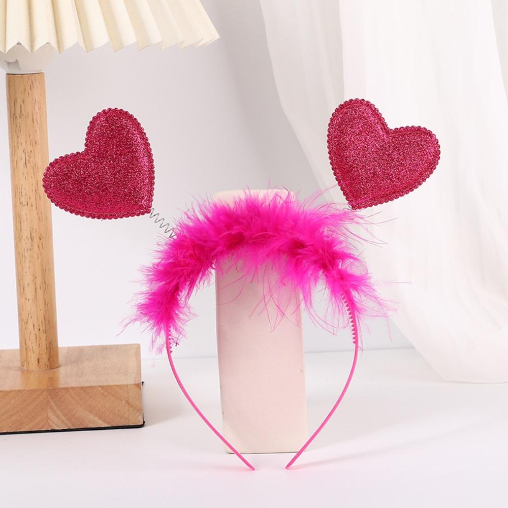 Red Peach Heart Red Love Headband Headband Valentines Day Headdress Girl Gifts