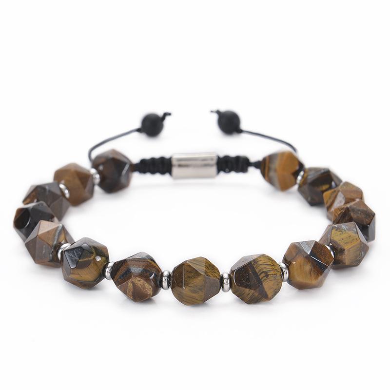 JYL TS Bracelet Men's  Faceted Beads Exude Strength & Confident Energy