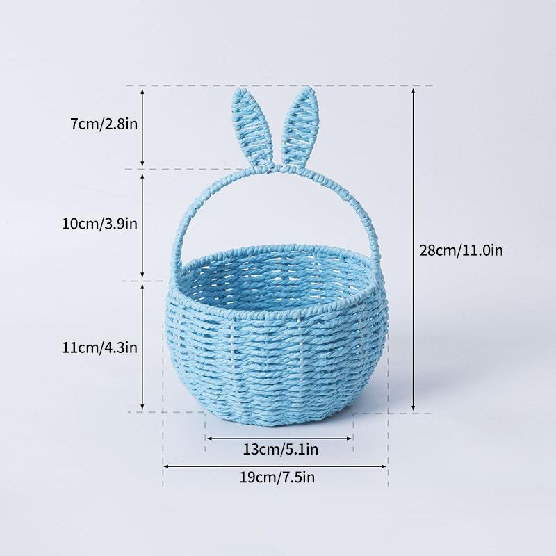 Rabbit Flower Basket for  Easter Cute Basket  Ear Basket Woven Gift Storage Holder Baskets Outdoor Picnic Baskets Flower Vase