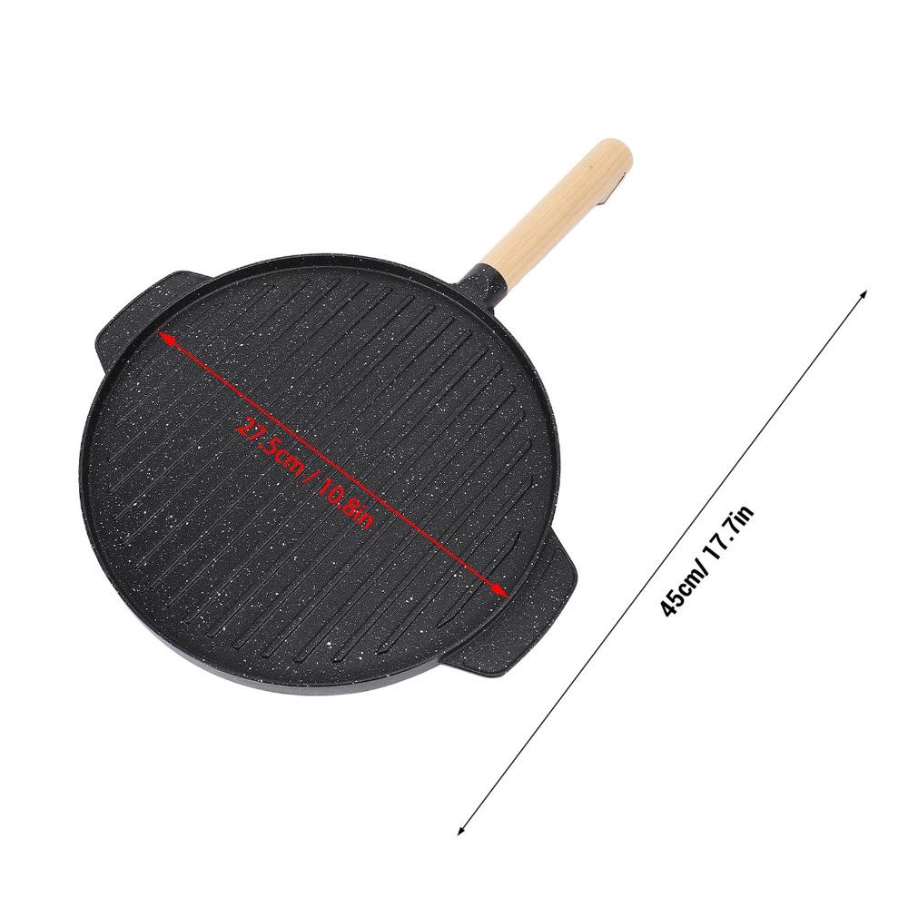 New Non Stick Grill Pan Uncoated Flat Base Griddle Pan Double Sided Steak Pan Home