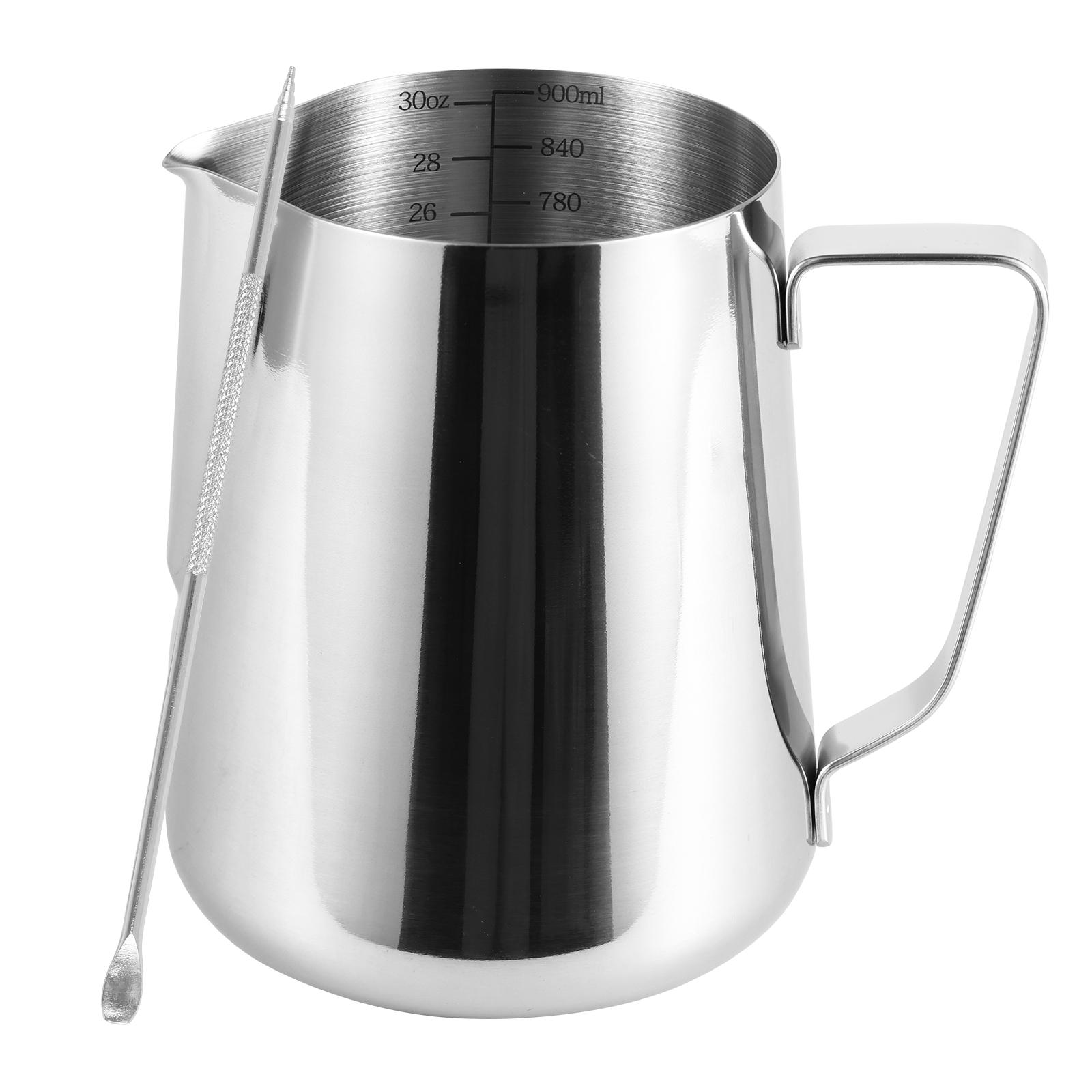 

Кувшин для вспенивания молока из нержавеющей стали 900/1000/2000 мл Кувшин для вспенивания кофе и молока Латте-питчер Мерный стакан Аксессуары для кофе бариста