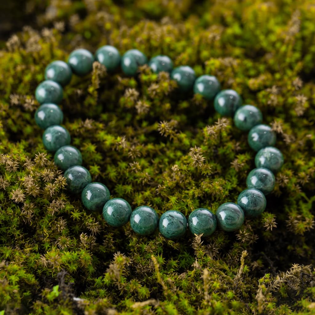 16cm Itoigawa Natural Jadeite Dark Japanese National Jomon Power Stone Jadeite Workshop Special Paulownia Wood Quality Guarantee ABR0885 (8mm beads,