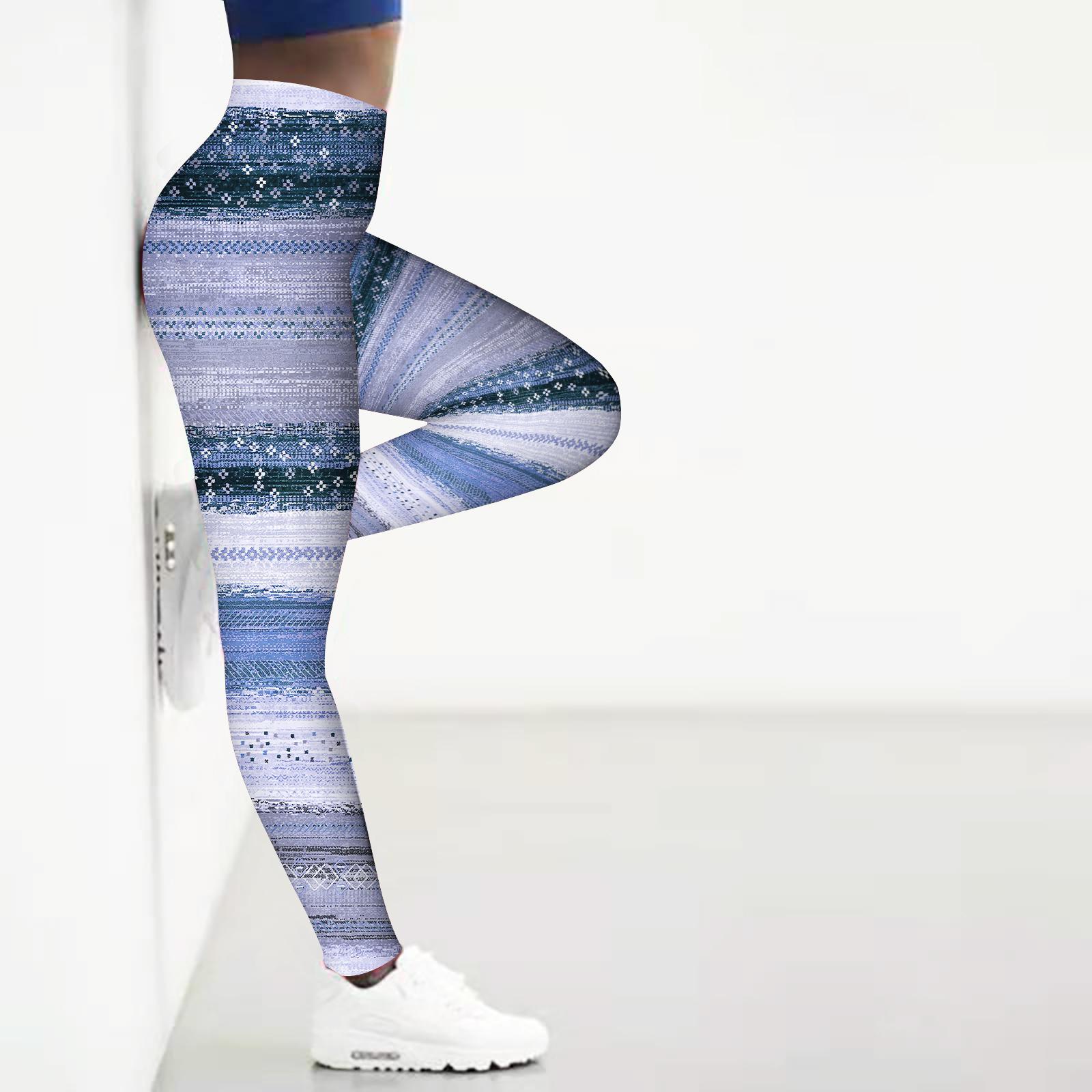 

Женские леггинсы с принтом в виде блоков, эластичные, для занятий йогой, фитнесом, бегом, спортом, активными штанами XS синий