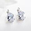 Sparkling Oval Zirconia Huggie Earrings with Cubic Design for Party Fashion