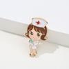 New Medical Medicine Brooch Pin Stethoscope Electrocardiogram Heart Shaped Enamel Metal Pin Nurse Doctor Backpack Lapel
