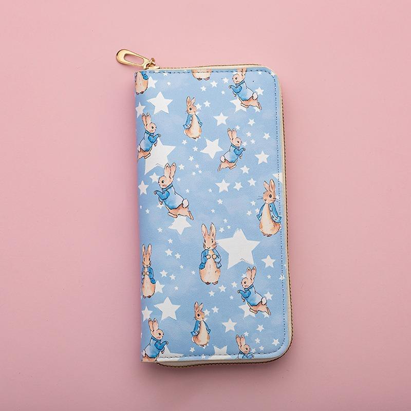 Long wallet Peter Rabbit cartoon mobile phone wallet zipper card bag storage bag clutch bag mobile phone storage
