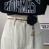 1PC Lady Camellia Waist Chain for Women High-end Black & White Flower Body Chains Jeans Dress Jewelry Decoration Wholesale