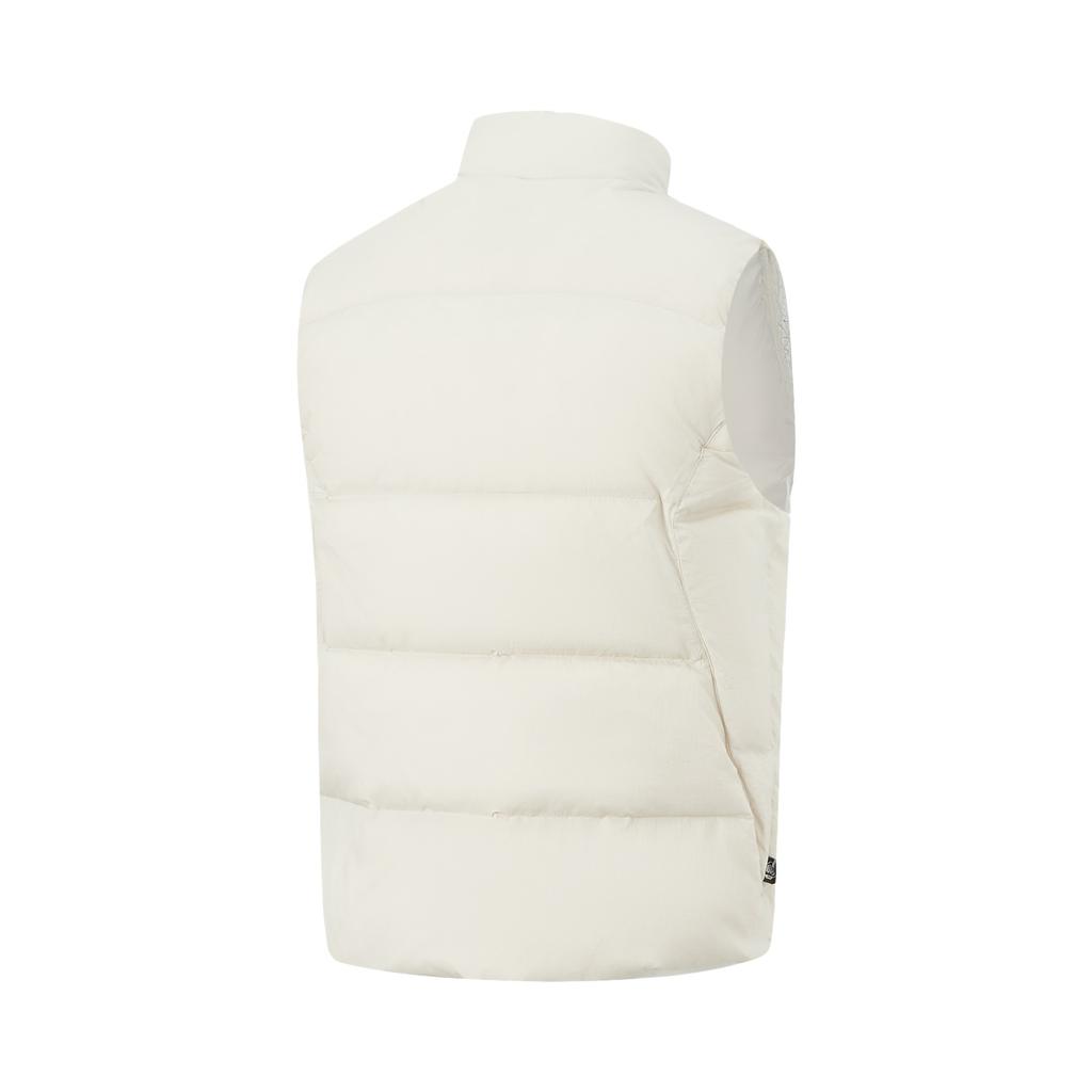 Li Ning BADFIVE Down Vests Men's Gravel White Gray Stand Collar Thickened AMRV151-2