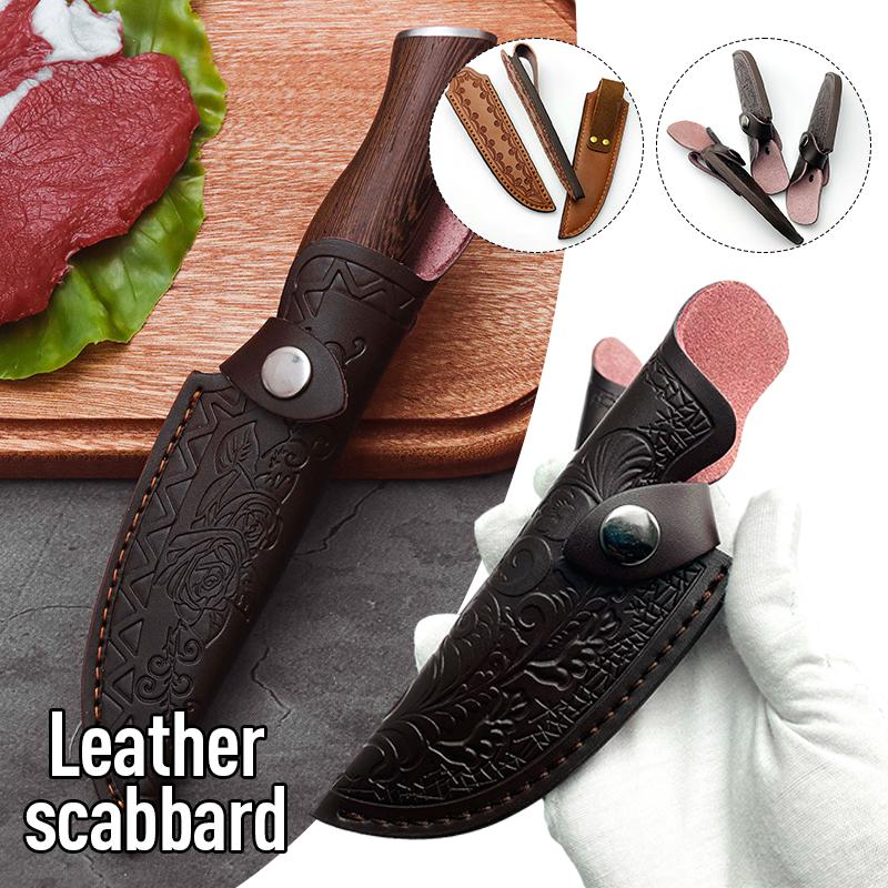 Rindsleder Messerscheide Outdoor Kleines Gerades Messer Set Gürtelschlaufe Jagd Multi Holster Tragescheide Camping Ledermesser Scheide
