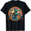 Retro Cat Pyramids Egyptian Cat UFO Aliens Abduction T-Shirt for Men Women Kids