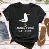Seagull Print Women TShirt Casual Summer Short Sleeve Cotton Top Fashion Beach Outfit Gift for Her Cute Seagull Print Clothes