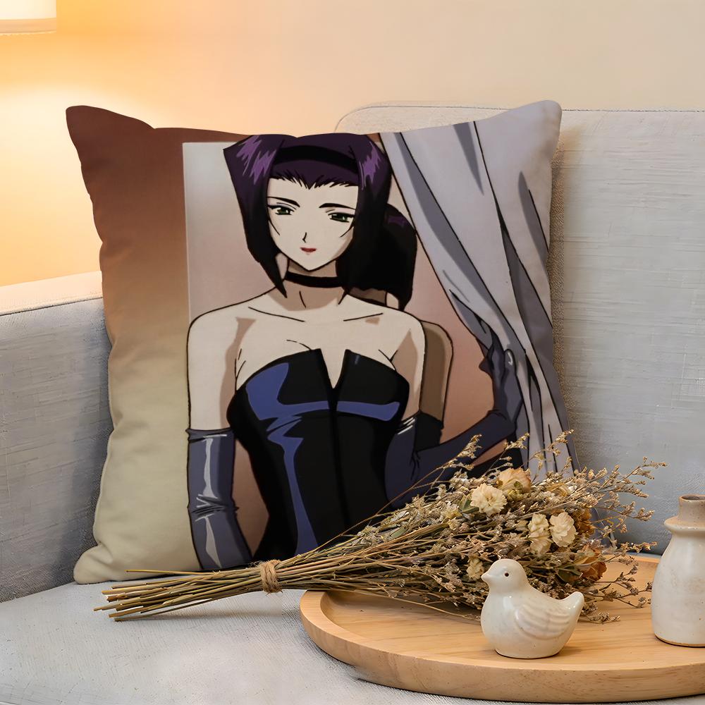 Cushion Cover Linen SkinFriendly Soft Decorative Case For Sofa Home Decor Cowboy Bebop Pillow cover