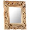 Mirror Hand Carved Brown 50x50 cm Solid Mango Wood