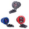 Premium Quality 12v/24v Car Cigarette Lighter Socket Plug Dual Usb Charger Adapter With Led Voltmeter