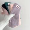 New Color Soft Waxy Plush Gloves Winter Simple Girly Solid Color Long Wrist Warm Fingerless Gloves for Women