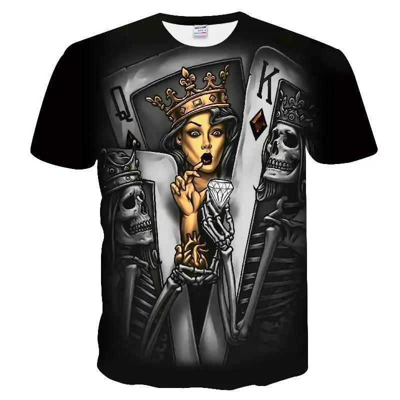 Men's skull print and beauty summer T-shirt,  shirt, hip-hop, 3D print,