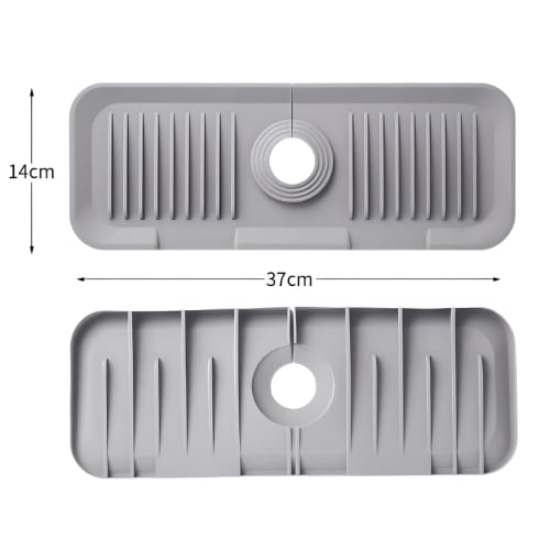 Kouizam Silicone Draining Mat for Faucet, Protects Faucet Area, Holds Soap and Sponges, Organizes Sink, Quick-Drying, Easy to Clean, Suitable for Kitc