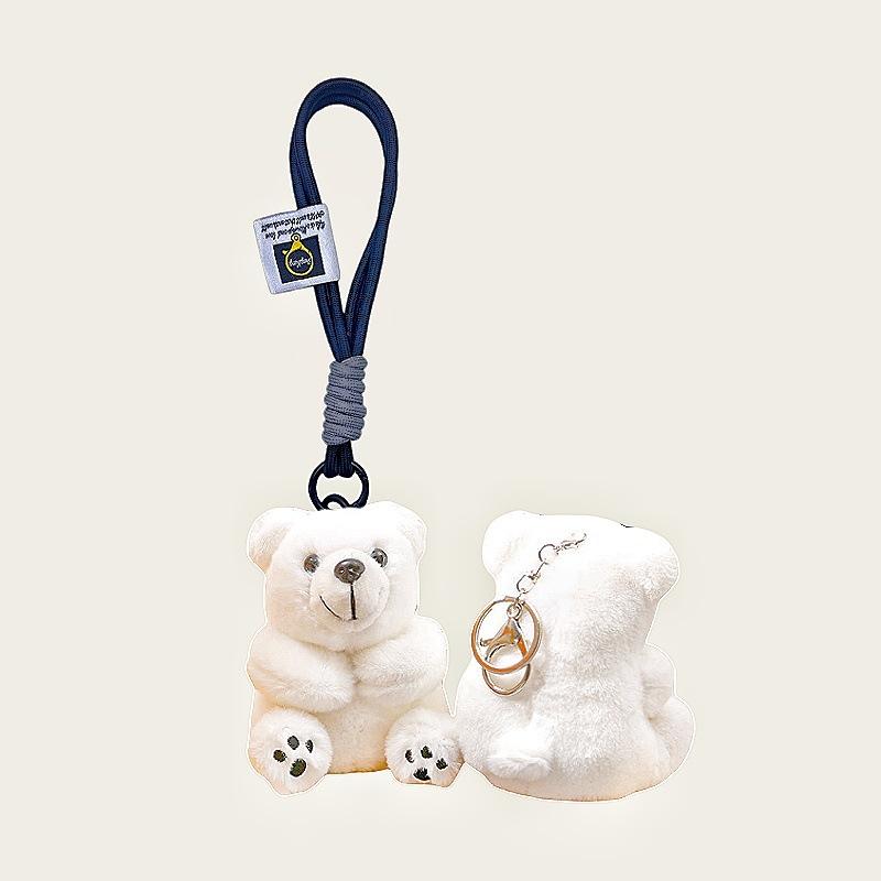 Aquarium Animal Polar Bear Pendant Simulation Plush Doll School Bag Pendant Little White Bear Doll Keychain Super Cute
