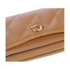 Coach Card Case 11 Gold Logo Striped Stitch Napa Leather Women Card Case Brown CM434-B4T7J