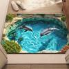 Tappeto con Stampa di Delfini – Tappetino Impermeabile, Antiscivolo e Asciugatura Rapida Lavabile in Lavatrice per Soggiorno o Bagno