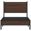 Metal Bed Frame Without Mattress Brown Oak Effect 75 X 190 Cm
