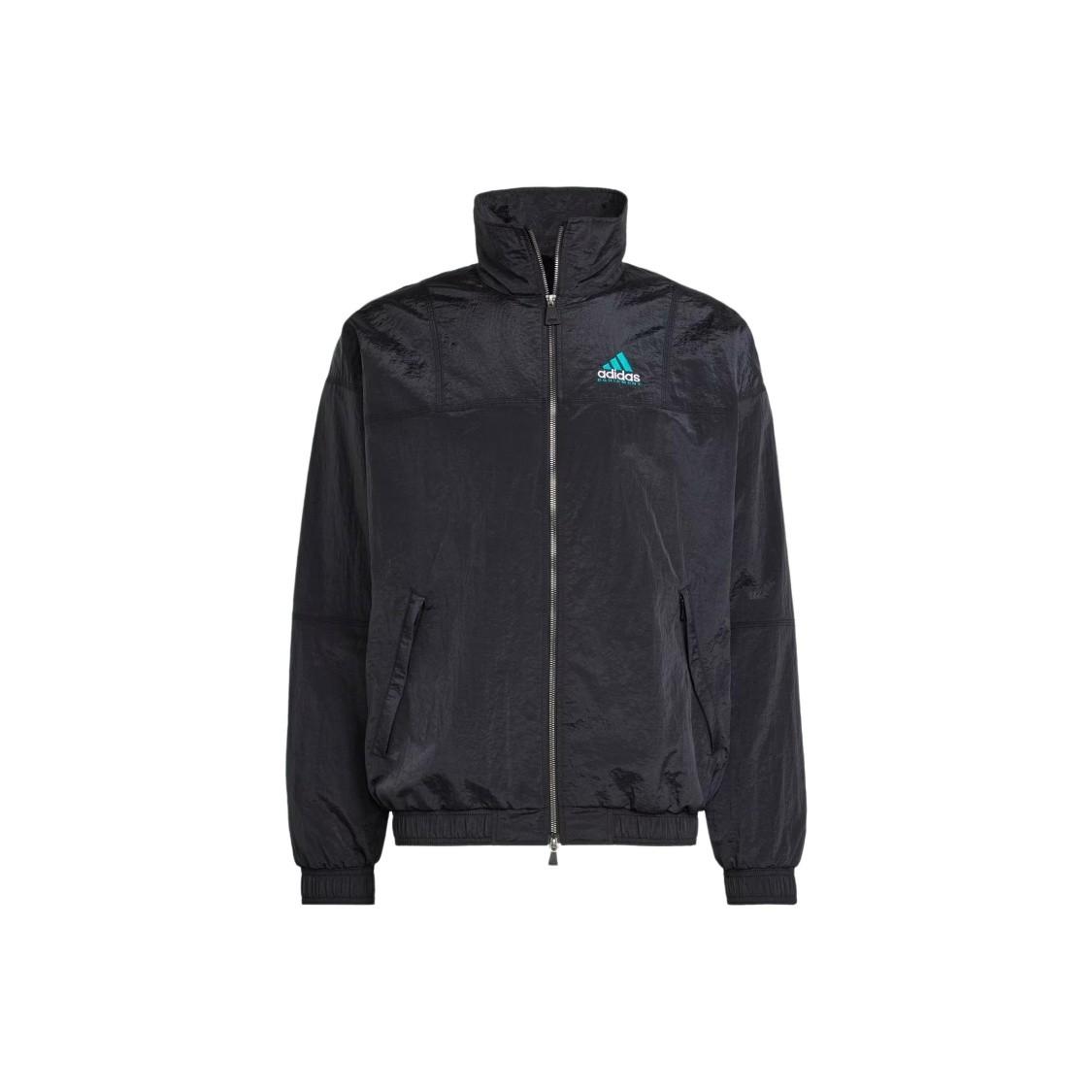 adidas Originals Logo Embroidered High-Neck Long-Sleeve Jacket for Men, Black XL