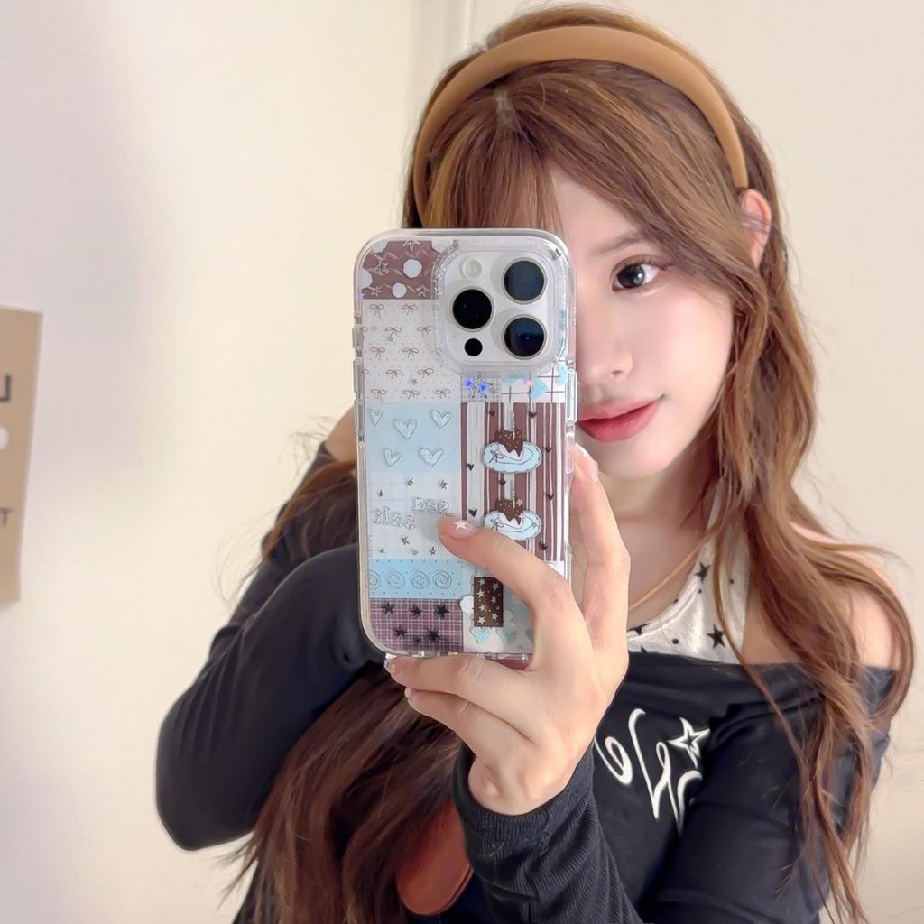 Cute cartoon splicing illustration for iPhone16promax iPhone 17 case 15 protective case 13/14