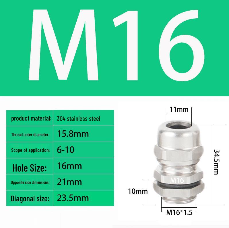 M Series Waterproof Stainless Steel Explosion-Proof Cable Gland and Sealing Connector