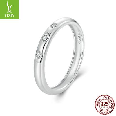 Modischer Moissanit-Ring mit offener Fassung für Damen und Herren, schlichter und vielseitiger Pendler-Stil S925 Sterling Silber Ring Schmuck