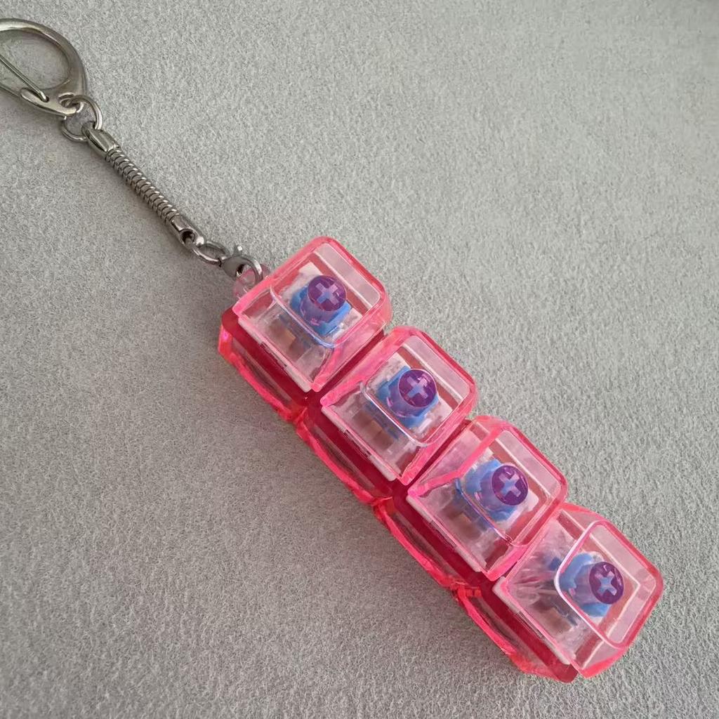4-Key Decompression Button, Shaft Tester, Keychain Pendant, Fingertip Press And Decompress, Luminous Toy Fingertip Button