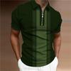 Men's Short Sleeve Zip Neck Polo Shirt, Stylish Casual Daily Wear Top