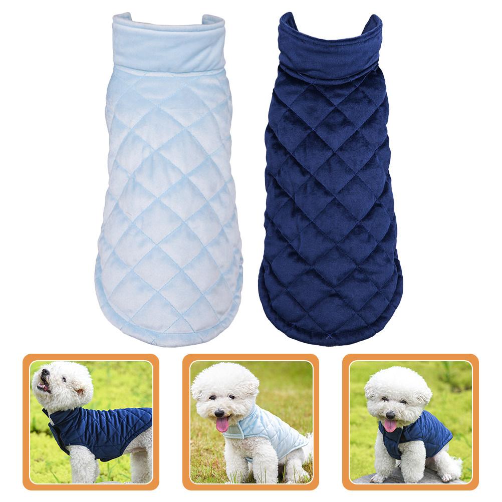 2Pcs Pet Warm Vest Dog Vest Winter Wear Decorative Pet Apparel Comfortable Daily Outdoor Cozy Dog Clothes Costumes for Dogs